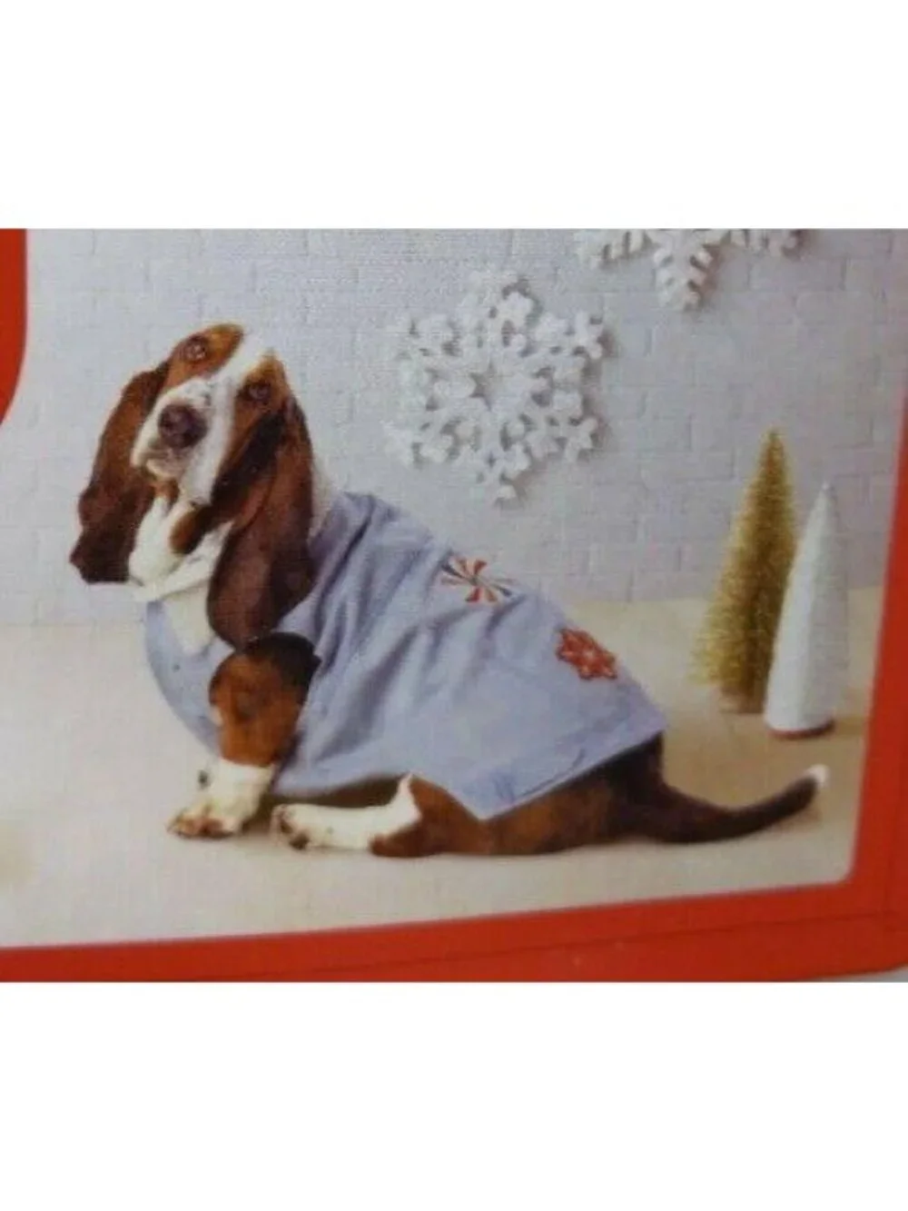 Wondershop Denim I Believe Dog Jacket Snowflake Candy Sherpa Collar Size Medium